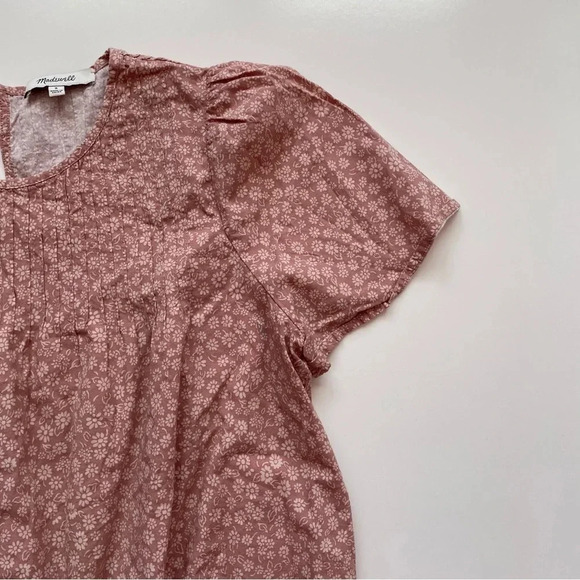 Madewell Short-Sleeve Pintuck Top in Parisian Ditsy Size Small - Picture 8 of 14